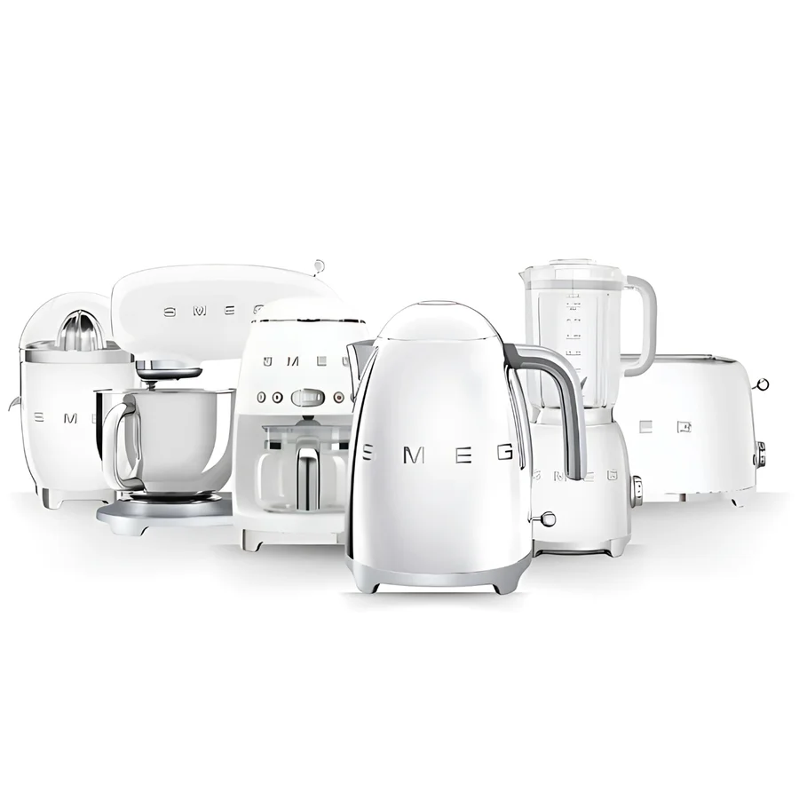 The six-piece collection in white