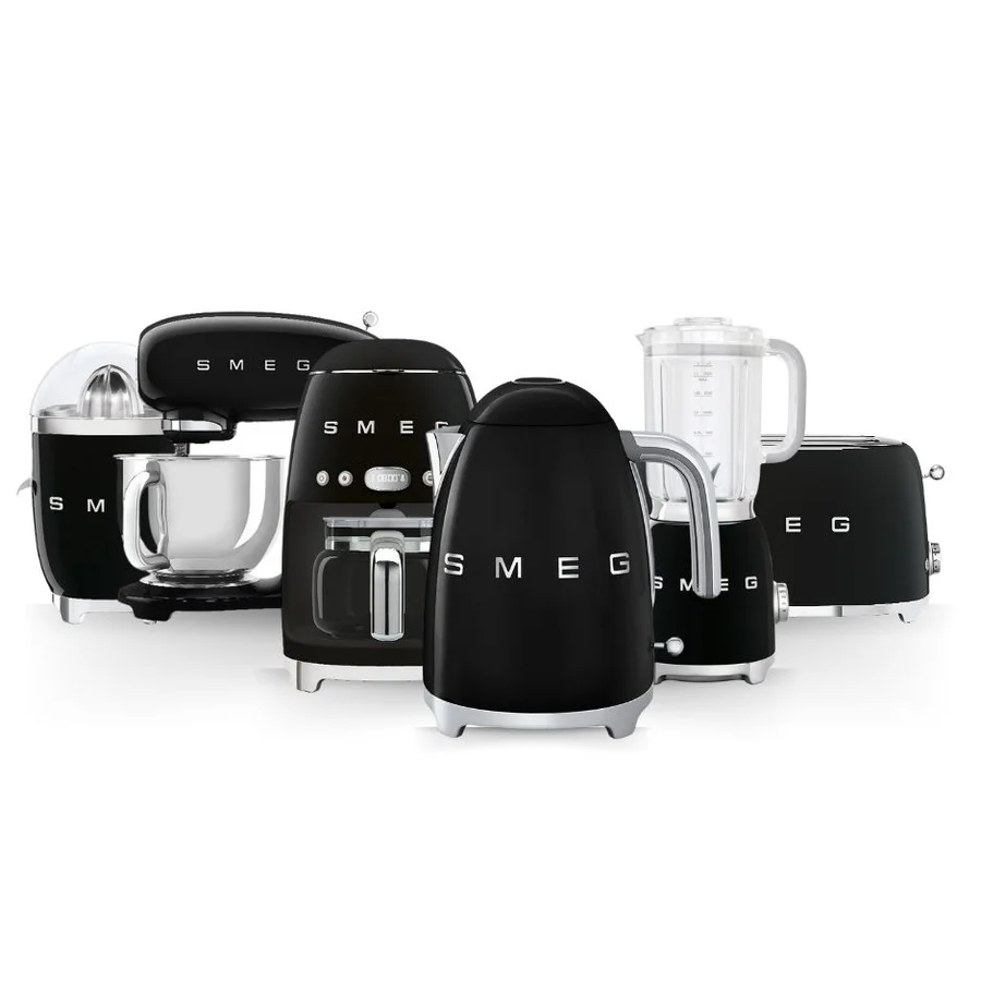The six-piece collection in black